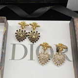 18K CD Hear Bee Diamond Earrings
