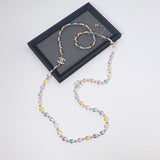 18K CC Color Crystal Long Necklace