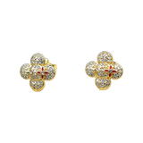 18K Louis Vivienne Diamond Earrings