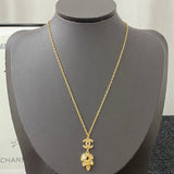 18K CC Flower Crystal Necklace