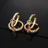 18K Double G Color Crystal Earrings