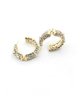 18K CC Crystals Circle Earrings