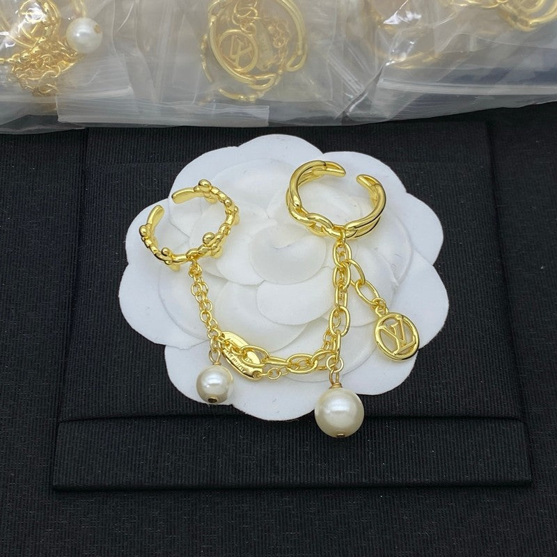 18K Louis Chain Pearl Ring