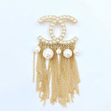 18K CHANEL CC Tassel Brooch