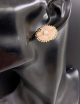 18K CC Pink Pearl Earrings