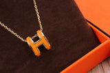18K Mini Pop H Orange Necklace
