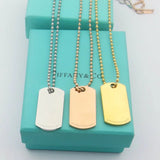 18K T 1837 Makers I.D. Tag Pendant Necklace