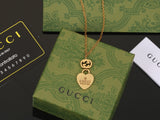 18K Double G Heart Pendant Necklace