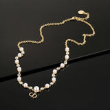 18K CD Pearl Chain Necklace