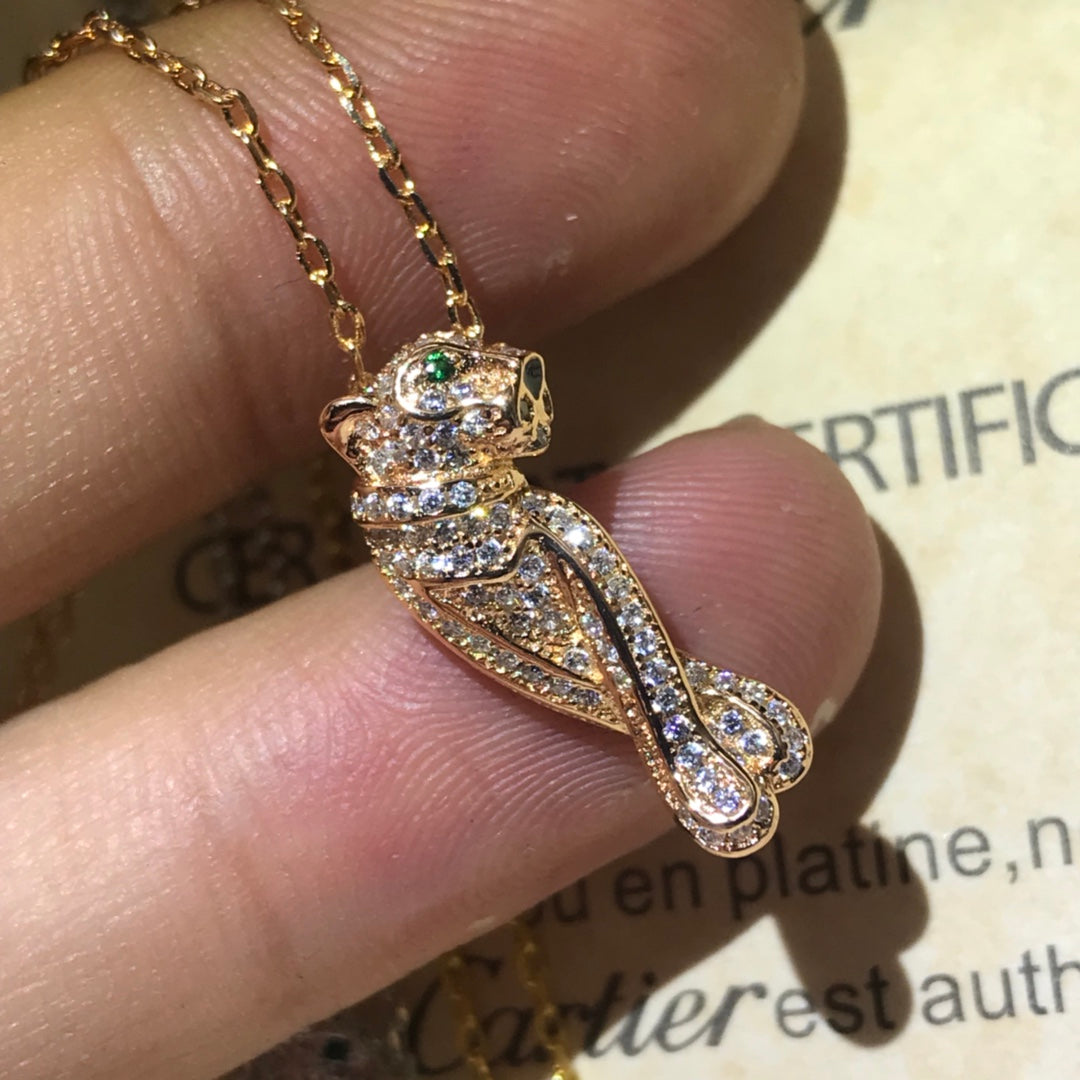 18K Panthere De Diamond Necklace