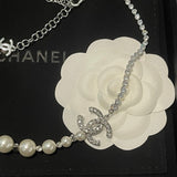 18K CC Pearl Chain Necklace