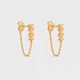 18K Celine Triomphe Chain Earrings