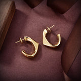 18K Pra Triangle Open Earrings