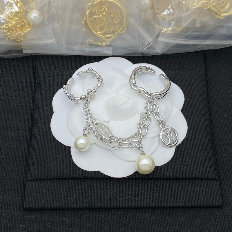 18K Louis Chain Pearl Ring