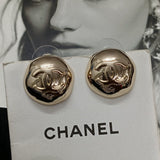 18K CC Vintage Round Gold Earrings
