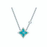 18K Louis Blue Color Blossom Necklace