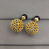 18K CD Tribales Black Stone-Effect Resin Pearls Earrings