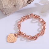 18K T Heart Tag Gold Bracelet