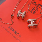 18K Mini Pop H Grey Necklace