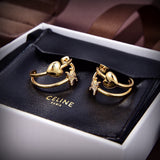 18K Triomphe Heart Earrings