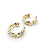 18K CC Crystals Circle Earrings