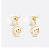 18k Dior CD Pearls Earrings