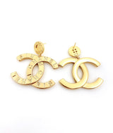 18K CC Drop Pendant Earrings