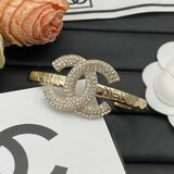 18K CC Big Diamond Open Cuff Bracelet