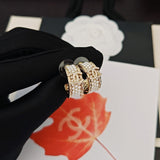 18K CC Pearl Gold Cirle Earrings
