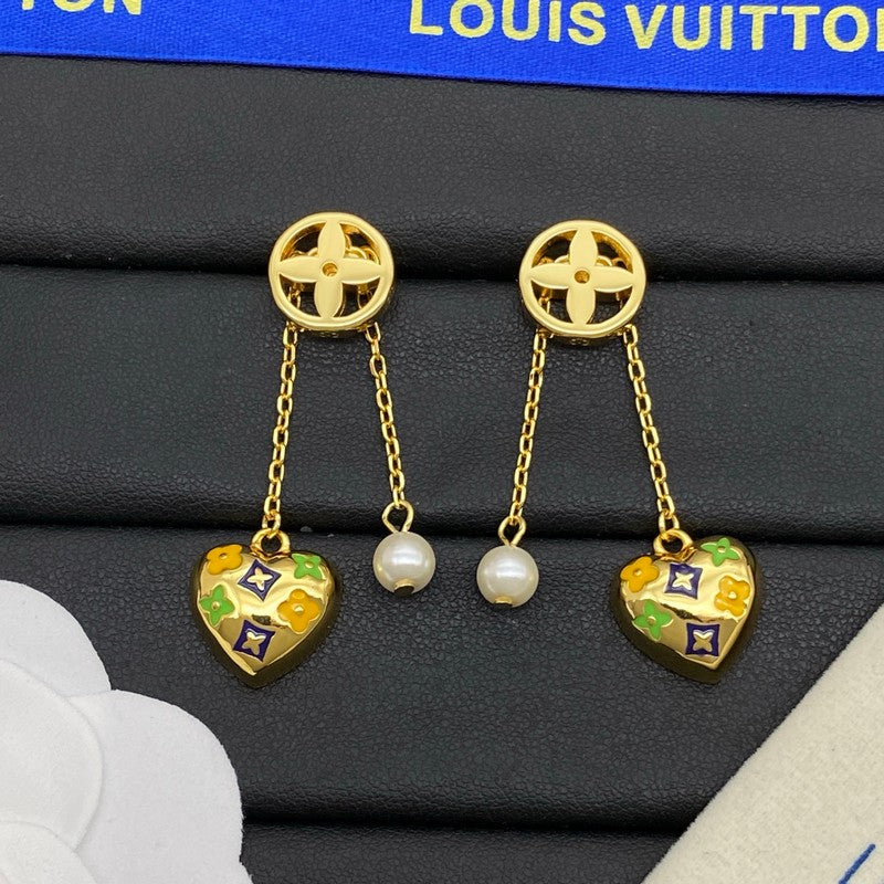 18K Louis Diamond Pearl Drop Earrings