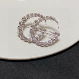 18K Double G Crystal Brooch
