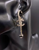 18K CC Star Pearls Pendant Earrings