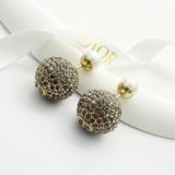 18K CD Diamond & Pearl Gold Earrings
