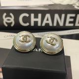 18K CC Round Gold Earrings