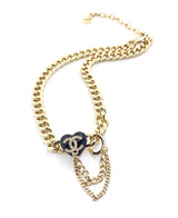 18K CC Black Choker Necklace