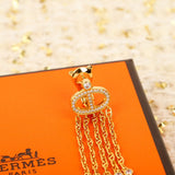 18K Farandole Diamond H Tassel Earrings