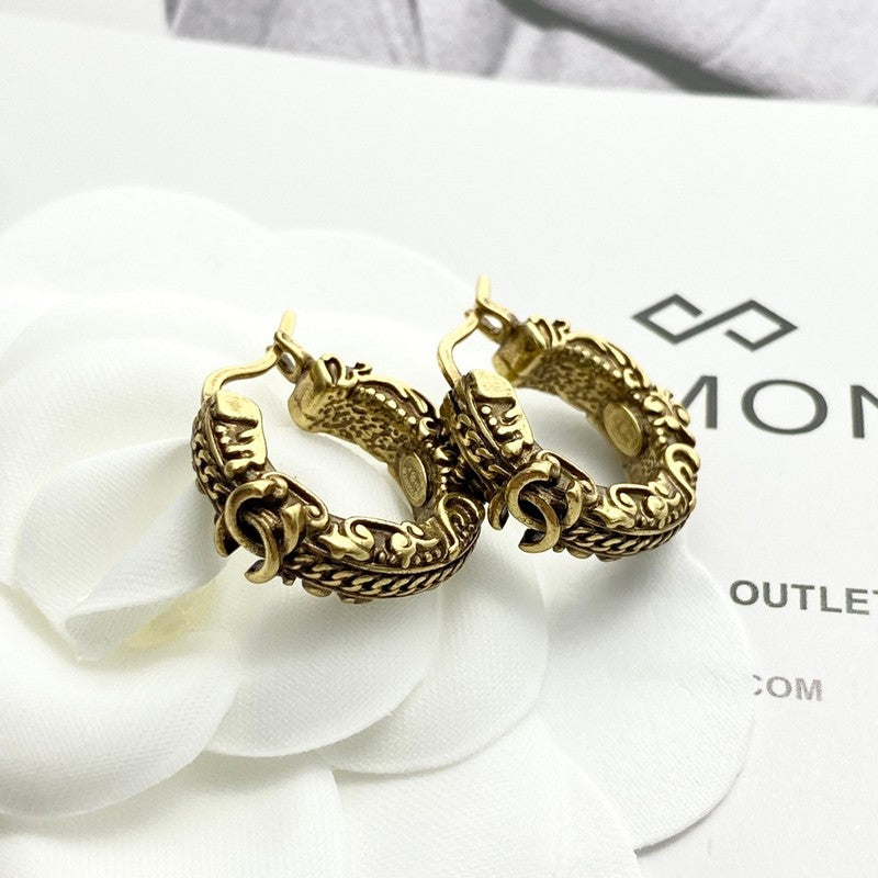18K CC 24C Vintage Gold Earrings