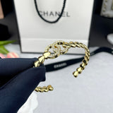 18K CC Diamond Heart Open Cuff Bracelet