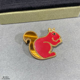 18K Lucky Animals Squirrel Clip Brooch