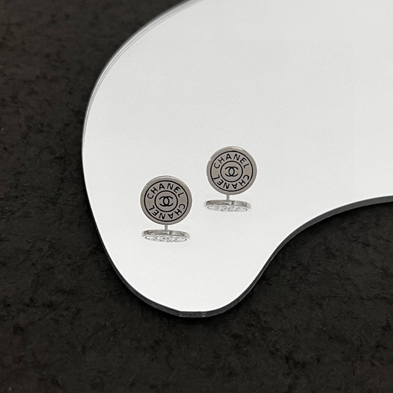 18K CC White Gold Earrings