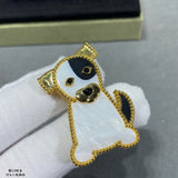 18K Lucky Animals Dog Clip Brooch