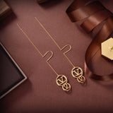 18K Vlogo Long Earrings