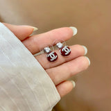 18K CC Black Diamond Earrings