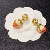 18K Double G Strawberry Earrings