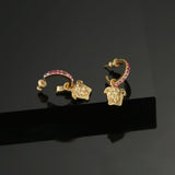 18K Ver Pink Crystals Earrings