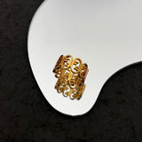 18K F OLock Ring