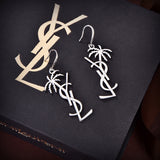 18K Saint Monogram Palmier Statement Earrings