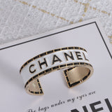 18K CC White Cuff Bracelet