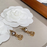 18K Double G Crystal Chain Earrings