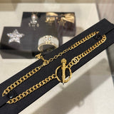 18K CC 25K Pen Choker Necklace